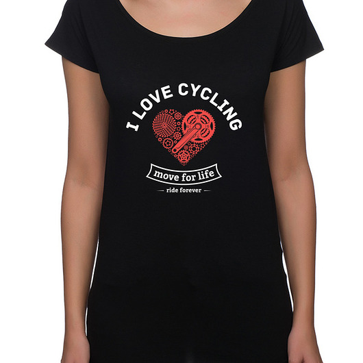 t-shirt damskie Koszulka damska oversize. I love cycling