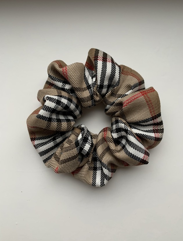 gumki do włosów Scrunchie Beige Check