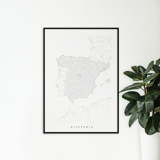 plakaty Plakat Hiszpania - mapa Hiszpanii