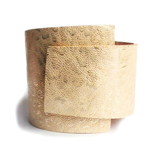 Bransoleta skórzana WRAPped złota Mikashka