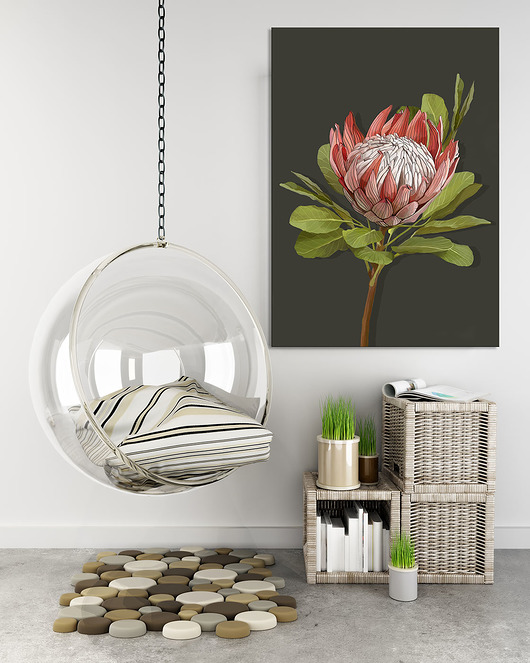 OBRAZ NA PŁÓTNIE - RÓZOWY KWIAT-70x100 NOWdeco
