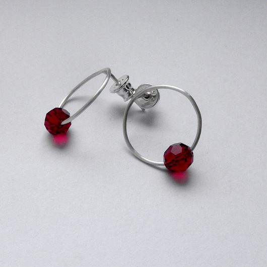 kolczyki z kamieniami Kolczyki OKRĄG