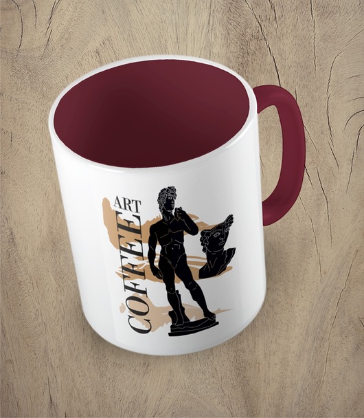 kubki Kolorowy kubek z hasłem ART COFFEE - mix kolorów