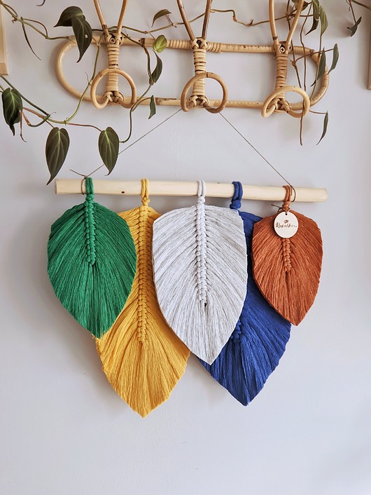 makramy Kolorowa makrama, kolorowe dekoracje na ścianę w stylu boho