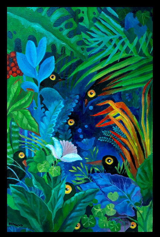 Obraz olejny" Green I" Kotikon