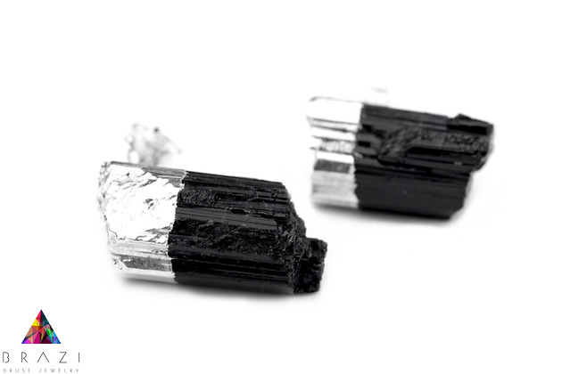 Earrings Turmalin Surowoy srebro Brazi Druse Jewelry