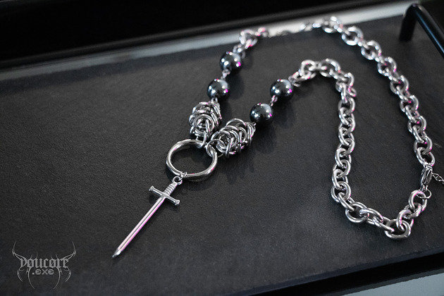 wisiory Chain mail goth * Mars Blade * naszyjnik stal nierdzewna