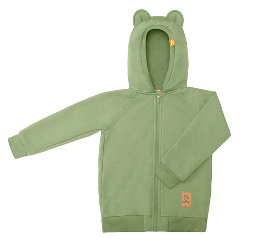 bluzy dla niemowlaka Bluza z uszami misia - pistacja