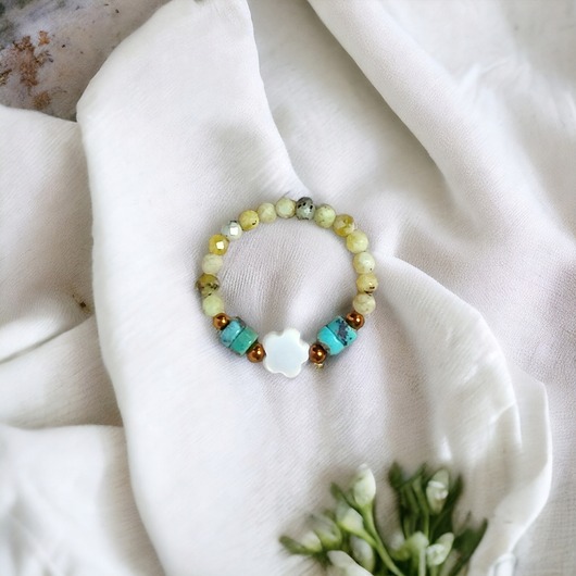 pierścionki elastyczne Pierścionek :: summer :: turkus, muszla