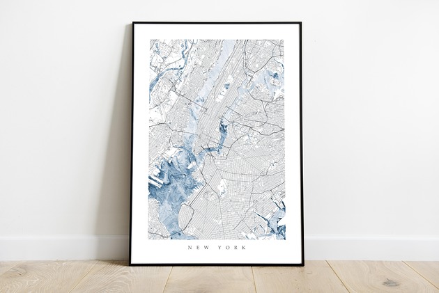 Plakat Nowy Jork maps by P