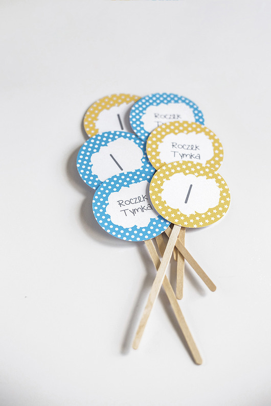 Pikery personalizowane do babeczek KOTEK 6 szt WOW party