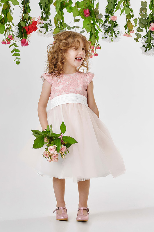 sukienki dla dziewczynki Różowa tiulowa sukienka dla dziewczynki Eva