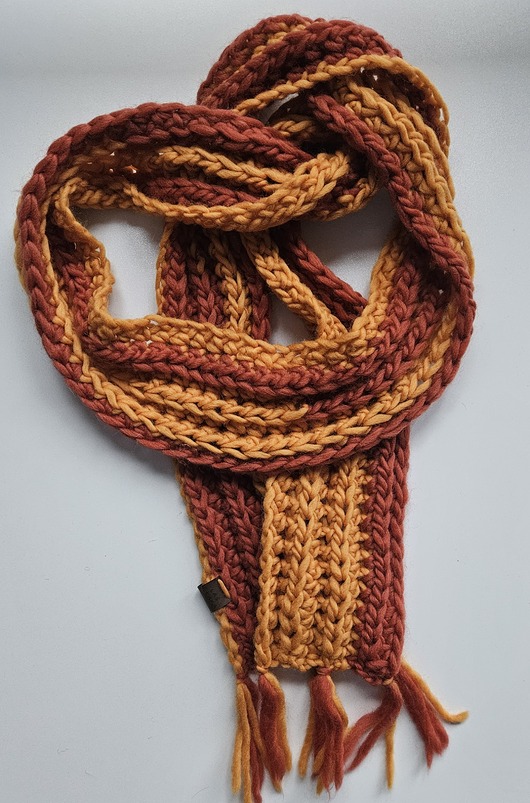 szale damskie Wełniany szal mandarynkowo pomarańczowy