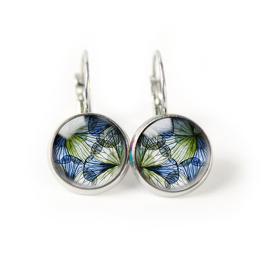 kolczyki szklane BLUE SPRING kolczyki wiszące