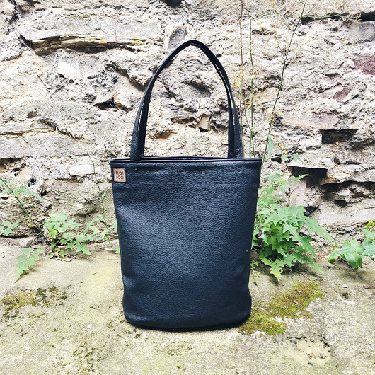 torby na ramię Shopper XL torba czarna z teksturą na zamek
