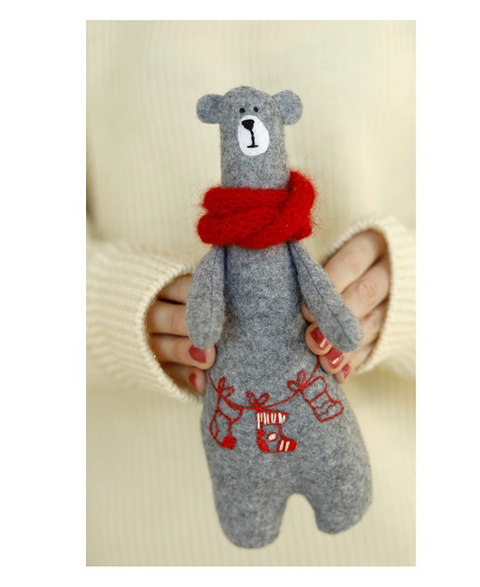 misie i maskotki Miś świąteczny w szlaiku