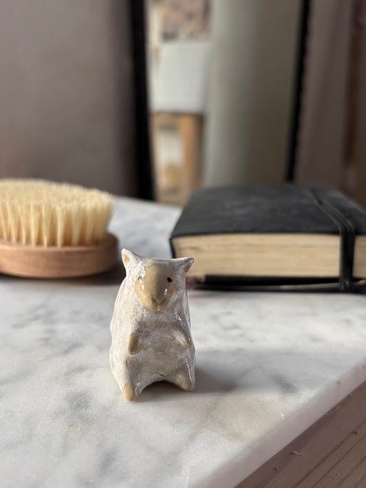 figurki i rzeźby Ceramiczna Figurka Owieczka Kolekcjonerskie Miniaturowe Figurki Owca Desk Buddy