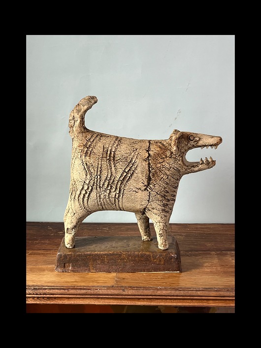 figurki i rzeźby Pies ceramiczny Dzikus