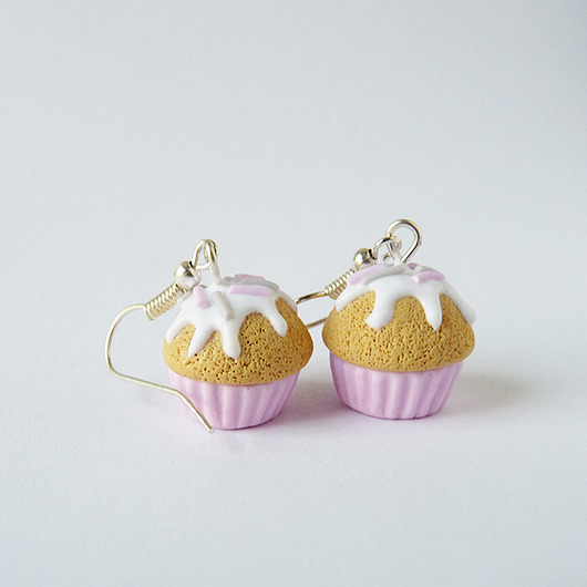 Mufinki różowe mini kolczyki  Lemon Lovely