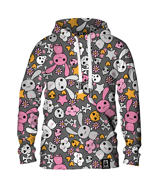bluzy męskie Męska Bluza z kapturem DR.CROW Skull Rabbit
