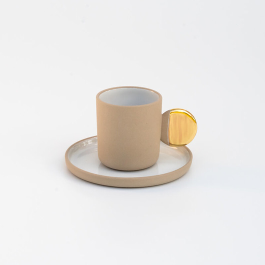 filiżanki Filiżanka do Espresso z talerzykiem/ soil/ złoto