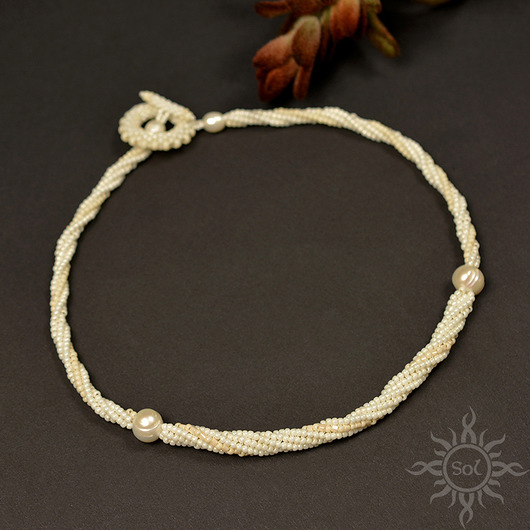 Cremoso, naszyjnik z perłami, beading Sol