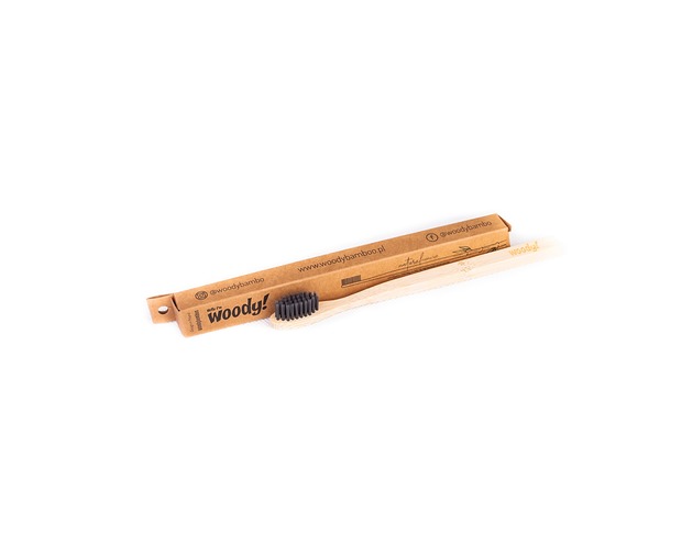 do ciała - inne WoodyBamboo Bambusowa szczoteczka NATURAL miękka