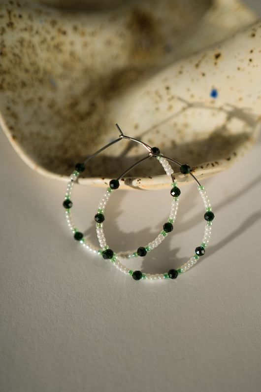 kolczyki - inne Kolczyki koła z koralików