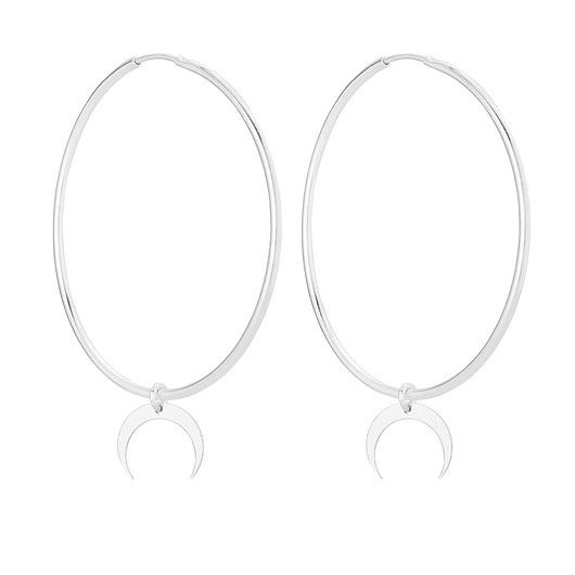 kolczyki srebrne Srebrne kolczyki duże koła z księżycami