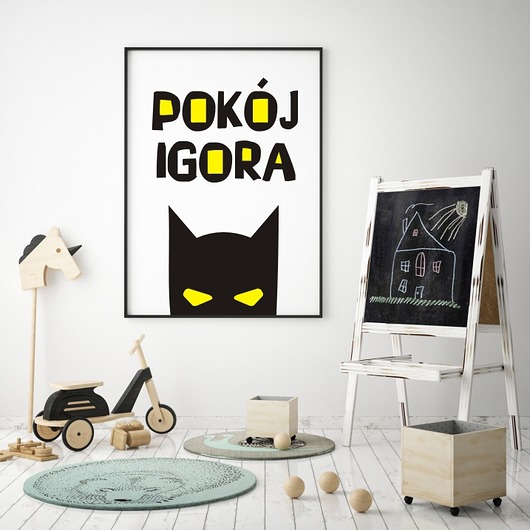 Plakat do dziecięcego pokoju batman z imieniem TamTamTu
