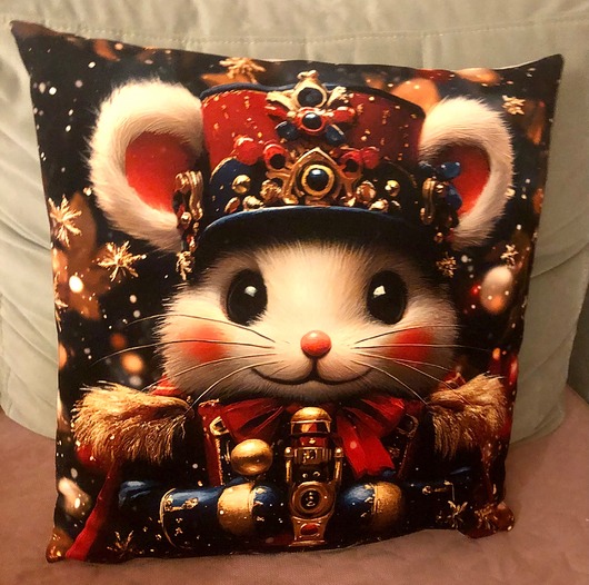 poduszki z grafiką Poduszka bożonarodzeniowa myszka