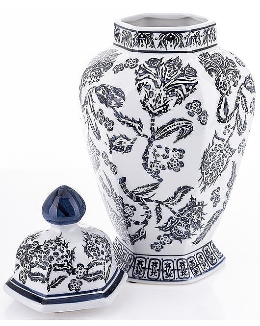przechowywanie - różne Pojemnik Ceramiczny Amfora Ceramiczna Dark Blue White 38 cm