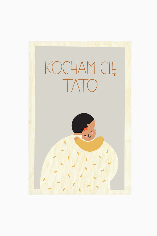 kartki scrapbooking Drewniana kartka - Kocham Cię tato