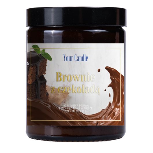 świece zapachowe ŚWIECA SOJOWA BROWNIE Z CZEKOLADĄ 180 ml - YOUR CANDLE