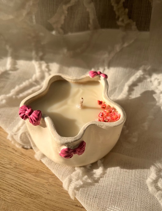 świeczniki i świece Świeczka Ribbons - wosk sojowy