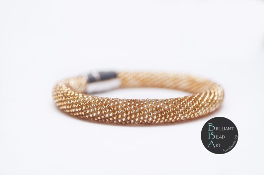 Beadingowa bransoletka - gold dust BBA