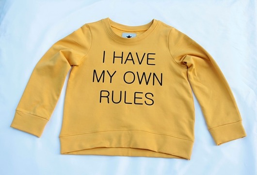 Bluza I HAVE MY OWN RULES  Spicy mustard Z metra cięta