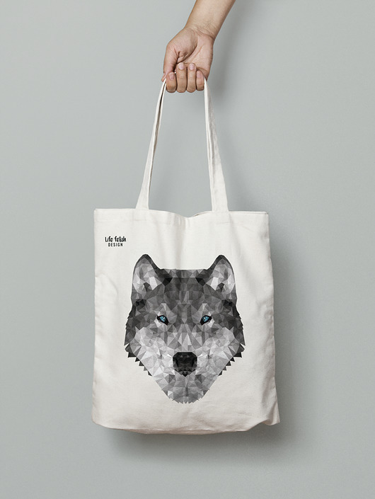 torby na zakupy Torba na zakupy z wilkiem
