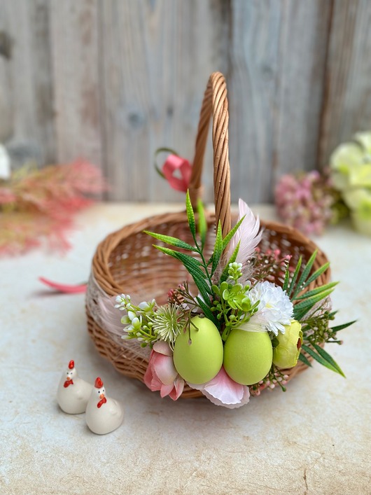 koszyki wielkanocne Wielkanocny koszyczek na święconkę, koszyczek z dekoracją