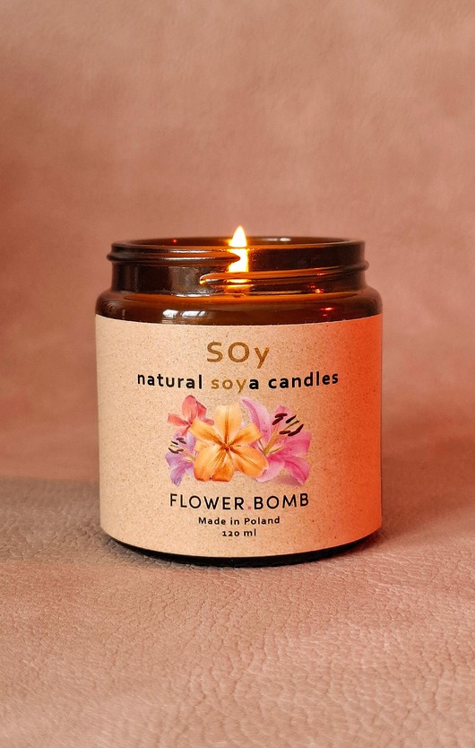 świece zapachowe Świeca sojowa zapachowa Flower.Bomb - bukiet kwiatów