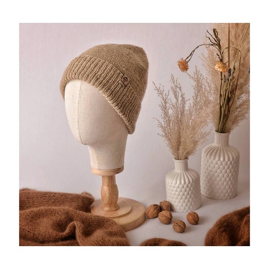 czapki i kapelusze męskie Klasyczna czapka 100% merino Piaskowy beż