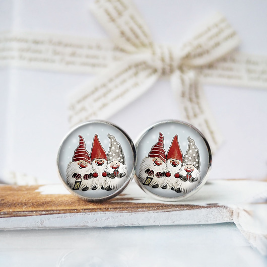 spinki do mankietów TRZY KRASNALE gustowny prezent spinki do koszuli dla faceta