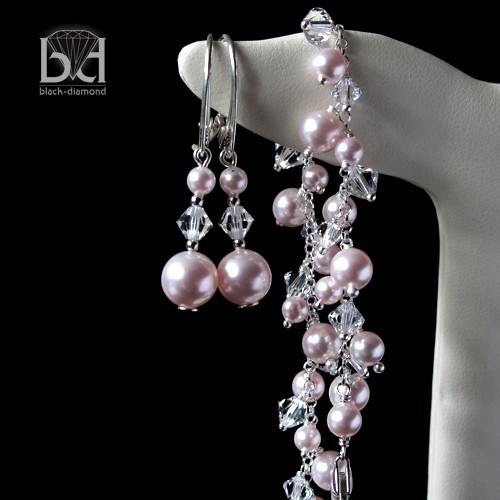 Gronkowa bransoletka kryształ Swarovski  Black Diamond