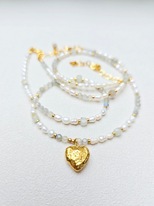 komplet biżuterii Delikatny Komplet z Serduszkiem