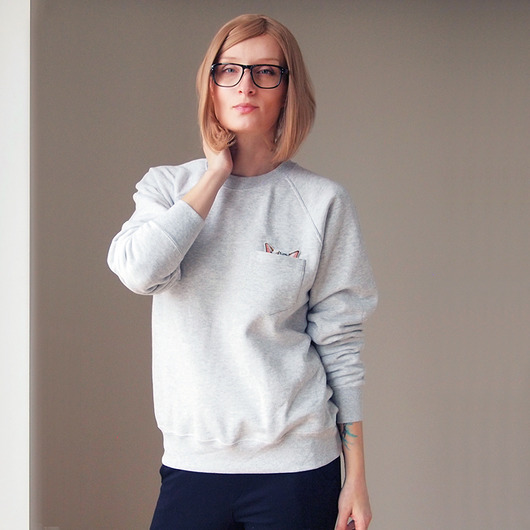  Bluza Raglan kieszonka Kotek Złośnik  ONE MUG A DAY