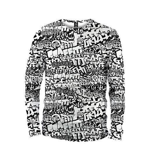 bluzy męskie Koszulka Longsleeve Męska DR.CROW Graffiti wb