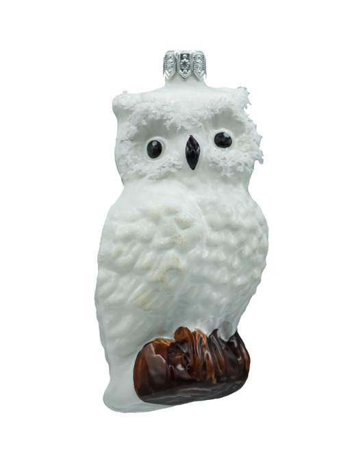 ozdoby choinkowe Bombka choinkowa: Sowa na gałęzi: biała