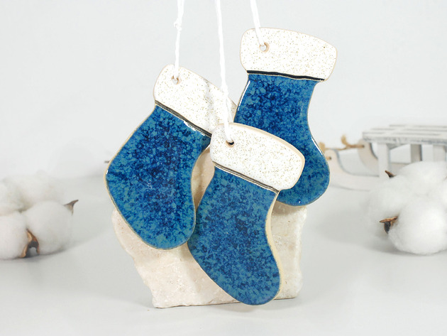 ozdoby choinkowe Skarpety świąteczne - ceramiczne ozdoby choinkowe