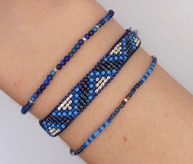 bransoletki z kamieni naturalnych Zestaw bransoletek z lapis lazuli