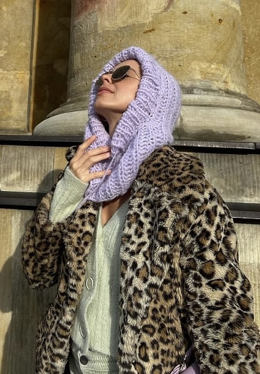 czapki damskie Kominiarka handmade kaptur